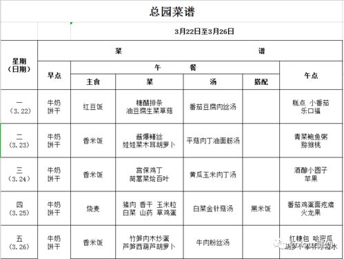 健康食谱表格